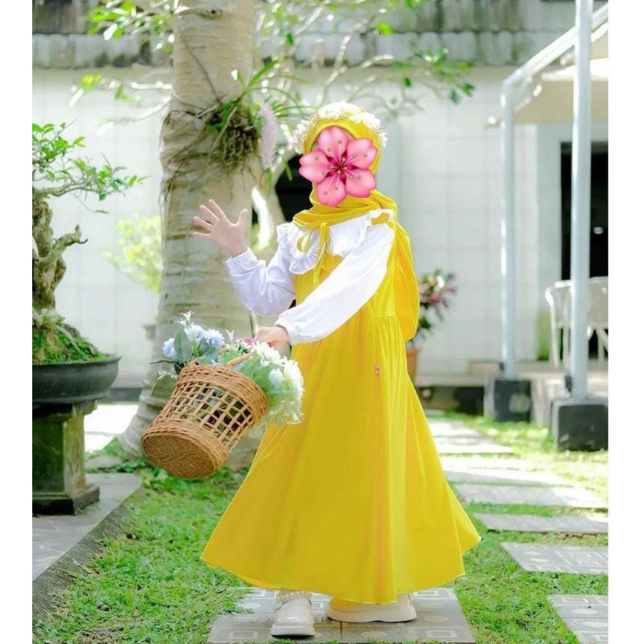 GAMIS MUSLIM  GROSIR TERBARU TERLARIS TERMURAH VINTAGE DRESS KIDS BAHAN SHAKILA