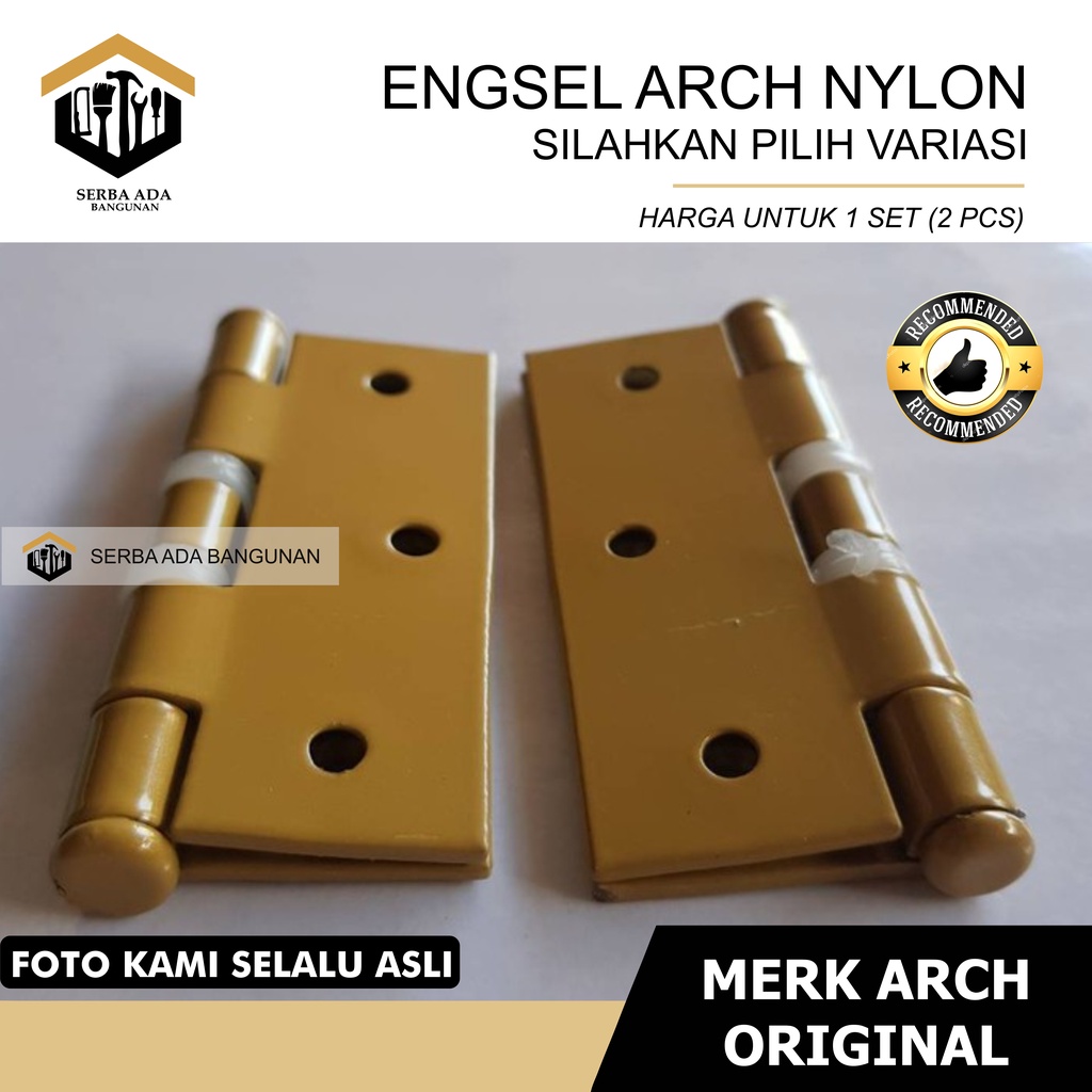 Engsel Pintu Jendela Nylon ARCH RCH Engsel RRT 3 Ukuran 3 dan 4 Inch