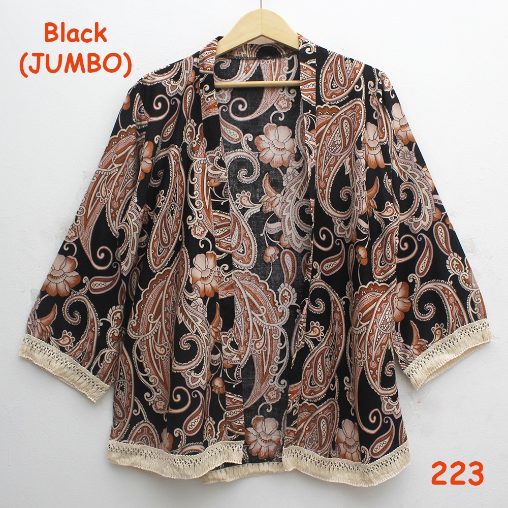 𝑱𝒂𝒌𝒂𝒓𝒕𝒂𝑭𝒂𝒔𝒉𝒊𝒐𝒏 cardigan JUMBO XXL ld 118 tribal motif etnic batik long cardy outer panjang model bohemian