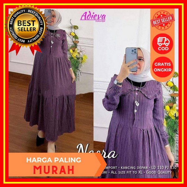 Gamis Wanita Murah Jumbo Modern Dress Mewah Premium V3B5 Katun Rayon Hitam Original Korean Style Rem