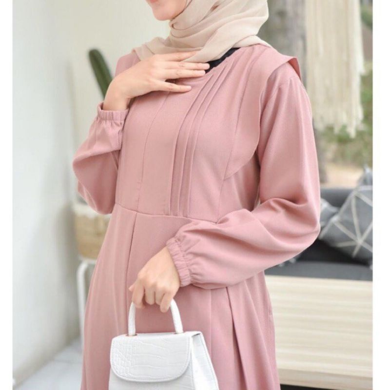 GAMIS TERBARU DRES DRESS WANITA CEWE CEWEK REMAJA BUSUI BUMIL DAILY BRUKAT MOSCREPE PREMIUM TERBARU Raya Dress