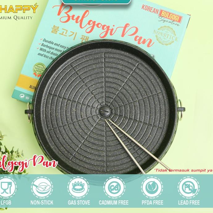 ♢ GO HAPPY Bulgogi Grill Pan - Panci Pemanggang Super call Barbecue pan ✈