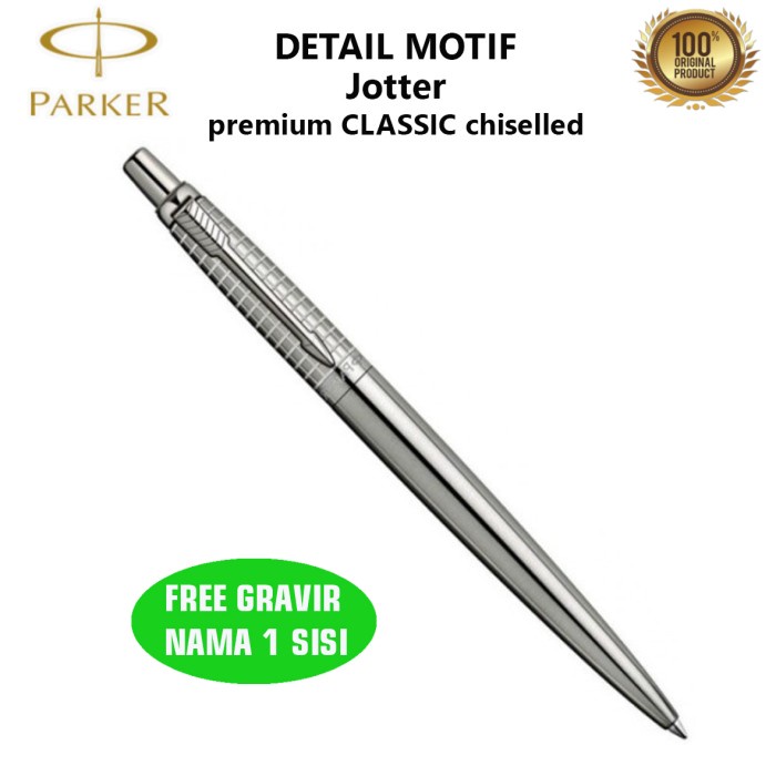 

Pulpen Parker Jotter Premium BP classic Chiselled SS CT Original