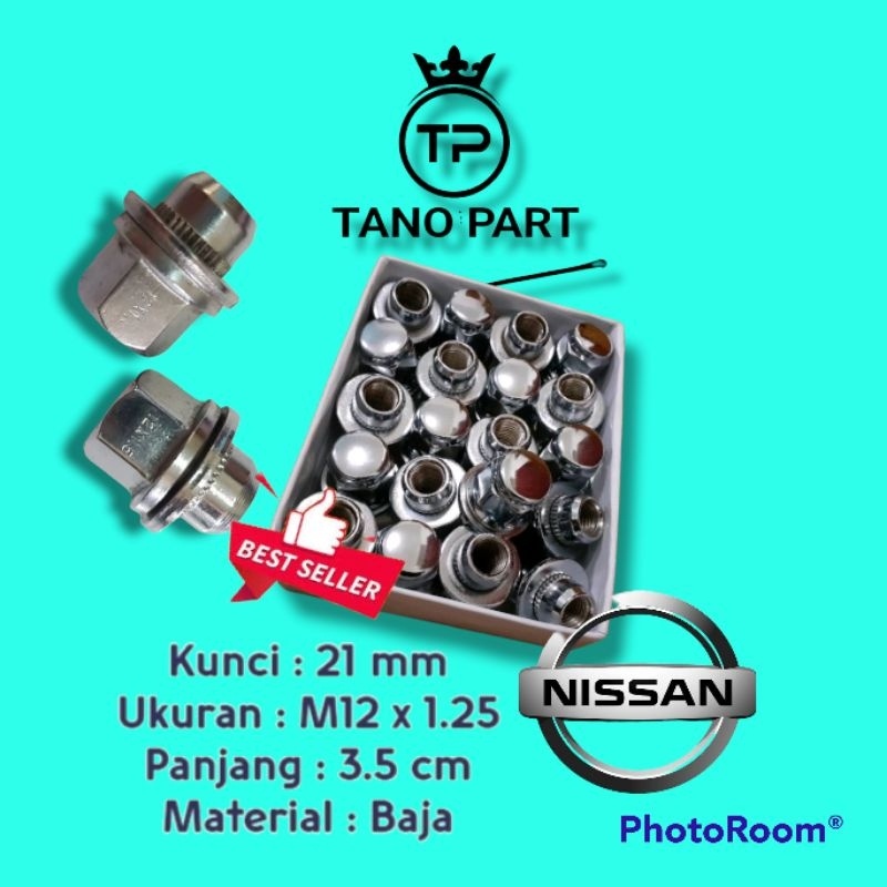 Mur Roda Racing Fujita Baut Lugnut Kuda 1.25 Mobil Nissan XTrail Serena March Isi 20pcs Bahan Baja