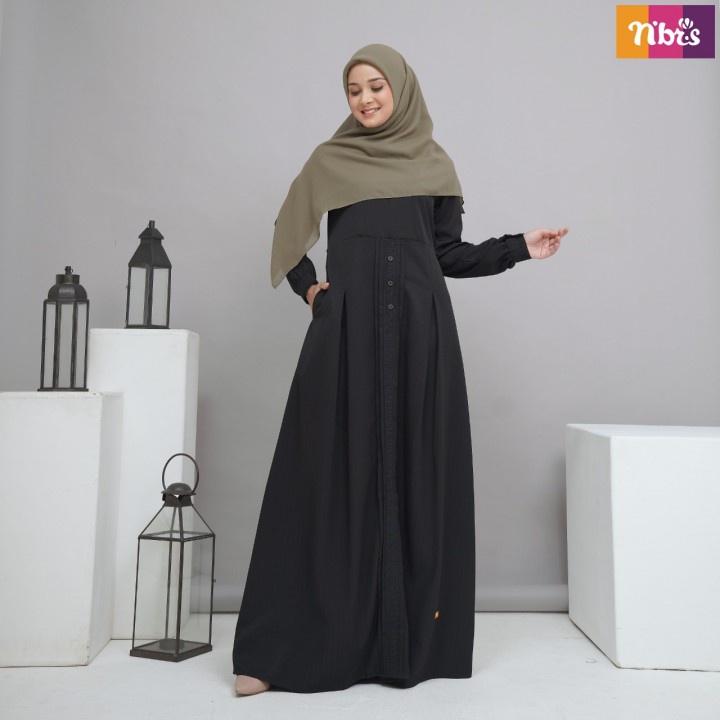 Gamis Hitam Dewasa Nibras NGC 006