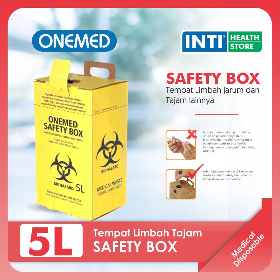 ONEMED | Safety Box 5 Liter | Tempat Sampah Medis