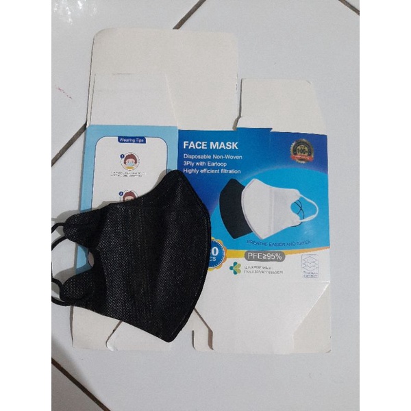 masker duckbill facemask hitam grosir murah makassar