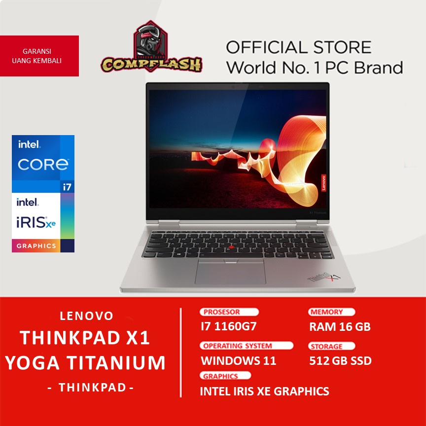 LAPTOP LENOVO THINKPAD YOGA X1 TITANIUM 2IN1 TOUCH i7 1160G7 16GB 1TBSSD W10PRO 13.5QHD IPS