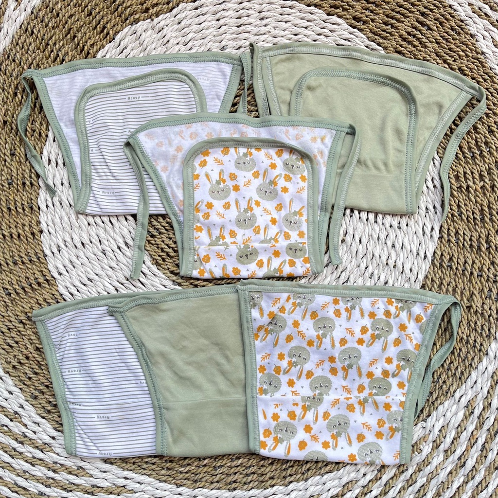 Popok Tali Bayi Arevy Babywear Seri Green Popok Bayi Isi 6 Pcs Double Kain Katun Premium Best Seller Grosir Popok Bayi Newborn