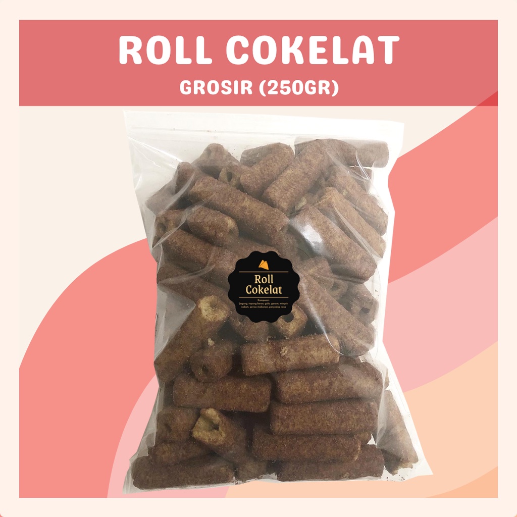 [DELISH SNACKS] Roll Cokelat (Grosir) 250gr / Snack Cemilan / Makanan Ringan / Camilan Coklat Manis