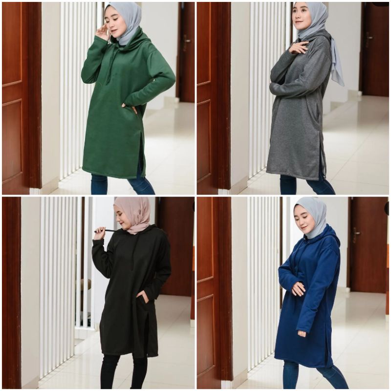 milla long sweater wanita/jumper long hoodie cewe/sweater hijabbers