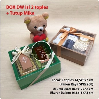 BOX DW KUE KERING SOUVENIR IVORY WARNA + TUTUP MIKA 18,5x17x7,5 CM