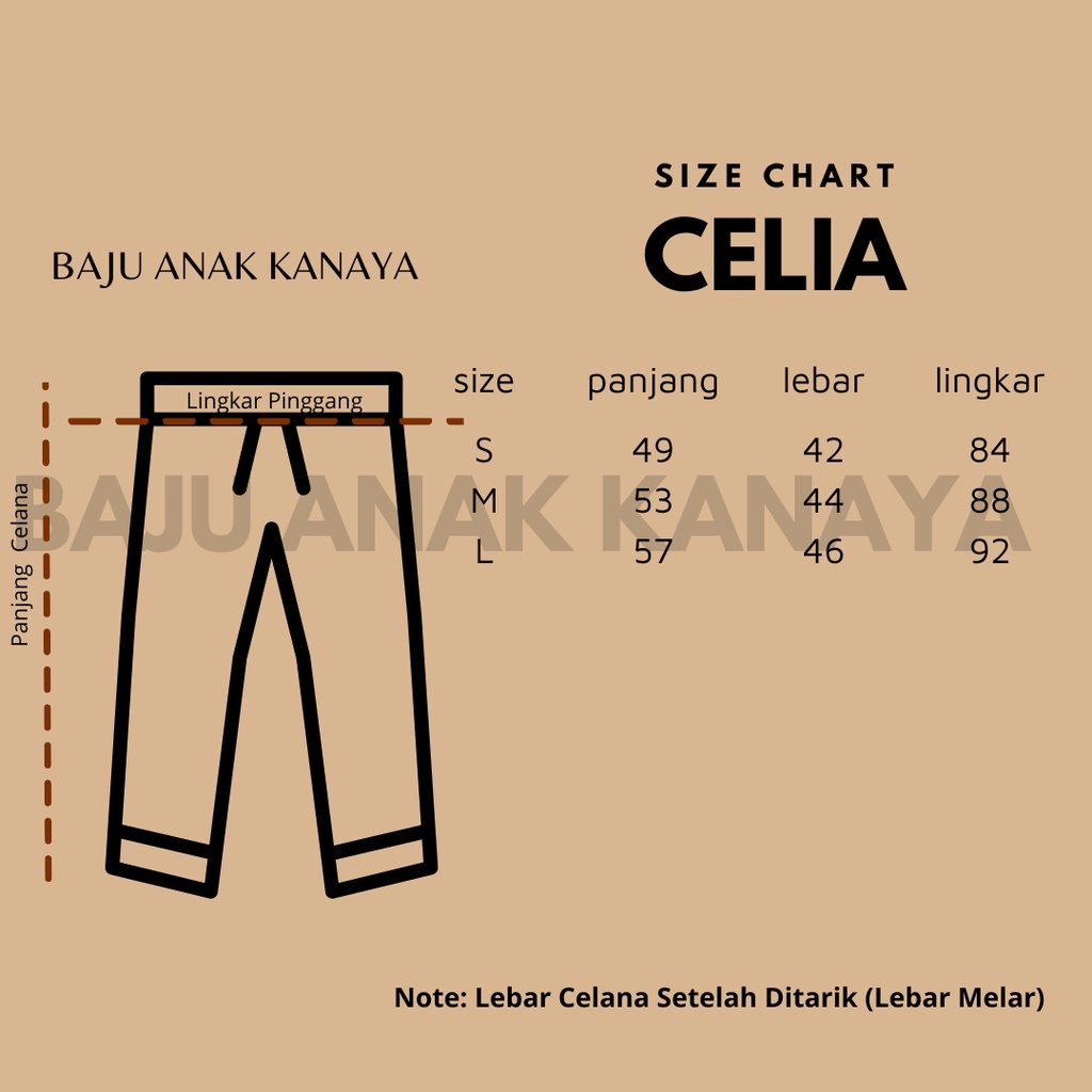 1-5TH KULOT ANAK CELIA CELANA PANJANG ANAK PEREMPUAN