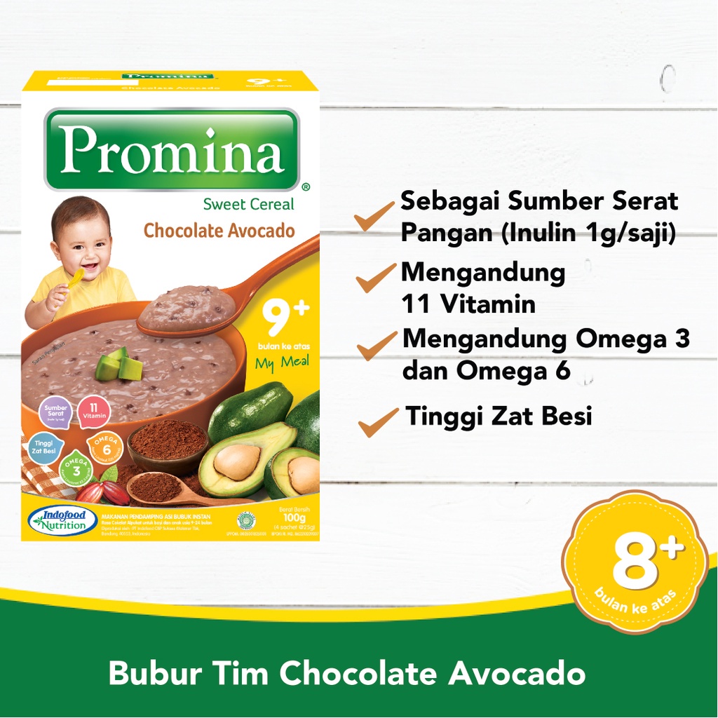 Promina Bubur Bayi Sweet Chocolate Avocado 9M+ 100g