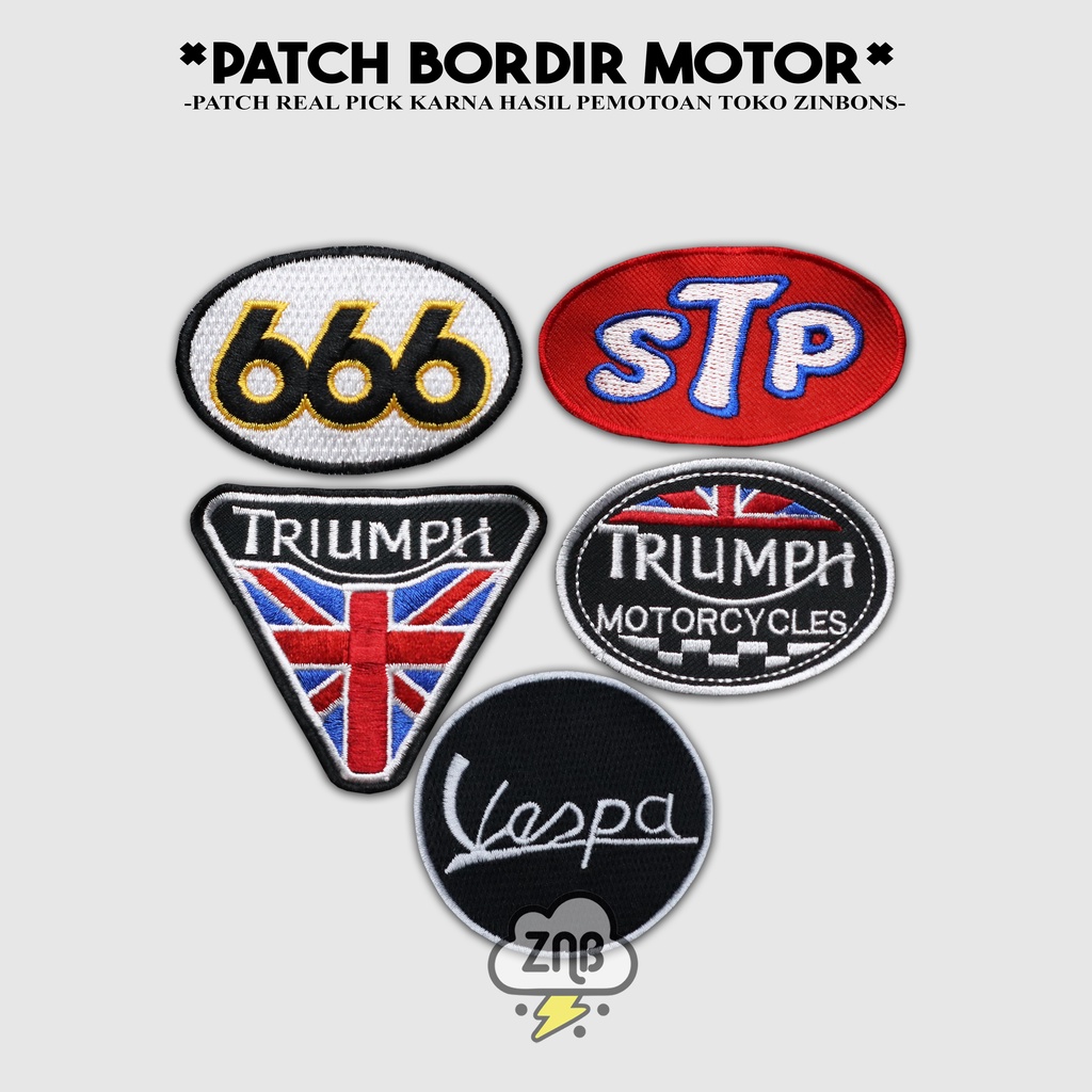 PATCH BORDIR EMBLEM TEMPELAN JAHIT AKSESORIS FASHION PATCH STP PATCH MOTOR