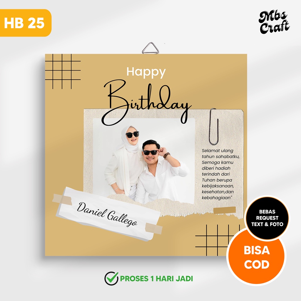 Desain + Cetak CUSTOM KADO ULANG TAHUN BINGKAI FOTO UNIK - KADO ULTAH CEWE - KADO ULTAH COWO