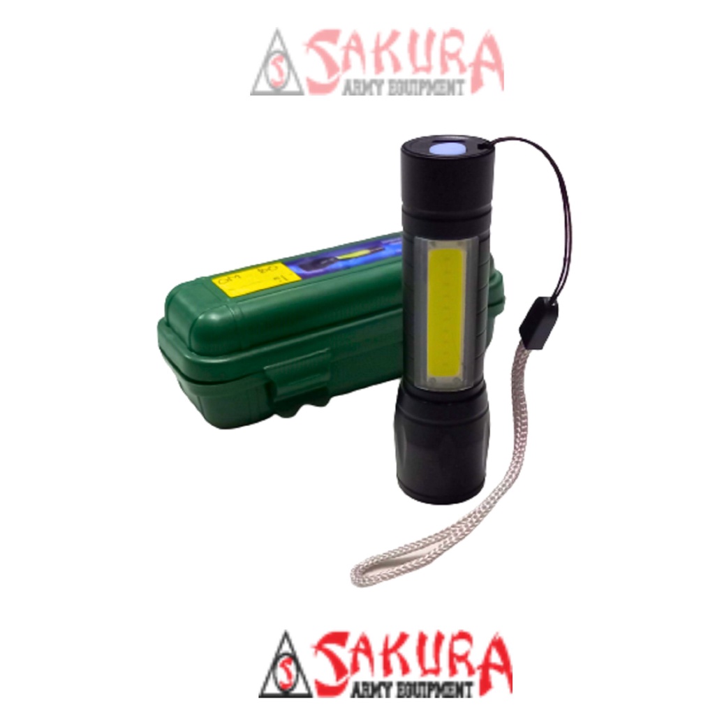 Senter Swat Mini Zoom LED USB Senter Hiking Sepeda Super Terang