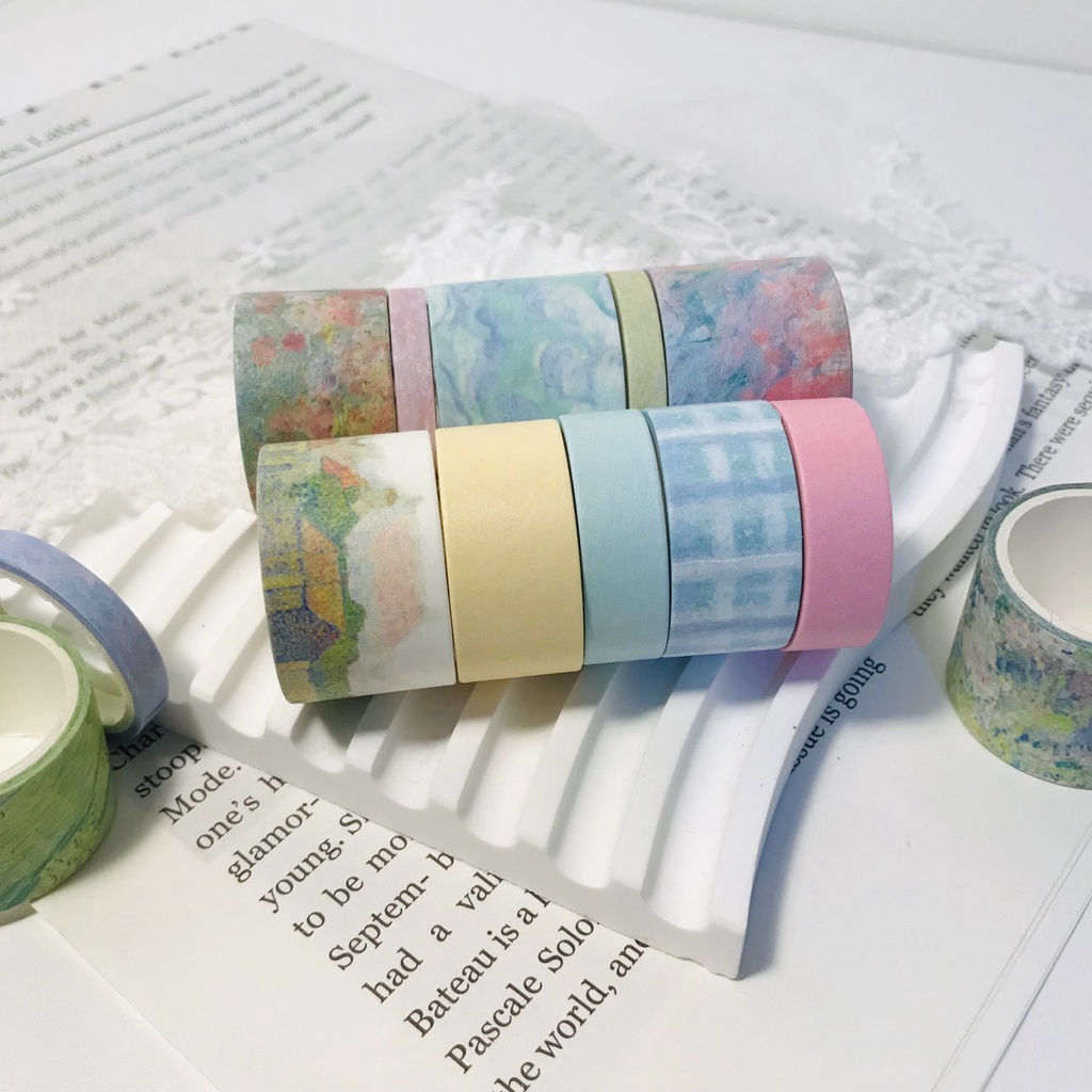 

washi tape tema sakura pastel untuk dekorasi scrapbook / washi tape dekorasi journal kit