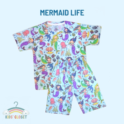 Setelan Mermaid Life | Setelan Anak Perempuan | Setelan Anak Murah | Baju Anak Katun | Setelan Anak 