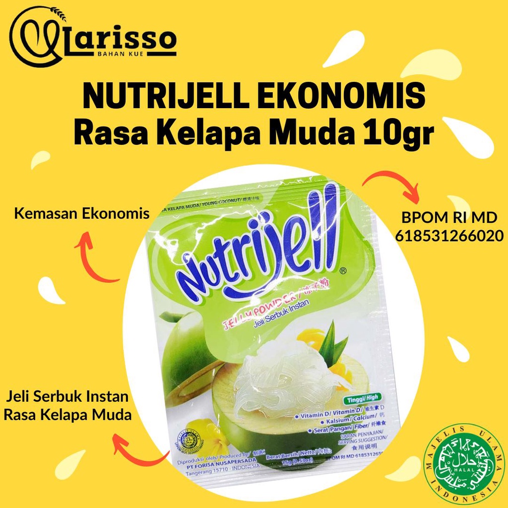 

NUTRIJELL EKONOMIS JELLY POWDER JELI SERBUK INSTAN KELAPA MUDA 10GR