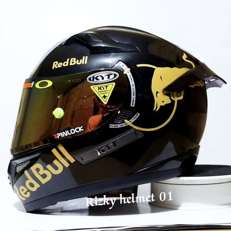 Helm Full face KYT K2 raider Polos Paket Ganteng red bull Leopard