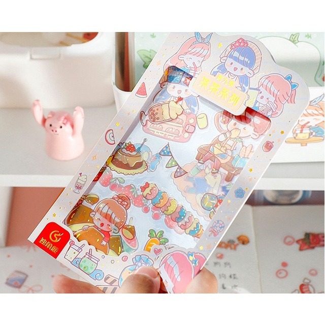 ISI 4 LEMBAR MANDOU ANIME GIRL KARTUN SERIES CUTTING STICKER DECORATIVE PACK STIKER DEKORASI JOURNAL LUCU PET TRANSPARANT UNTUK HIAS SCRAPBOOK BUKU DIARY HP HOBI JOURNALING DLL @banyak