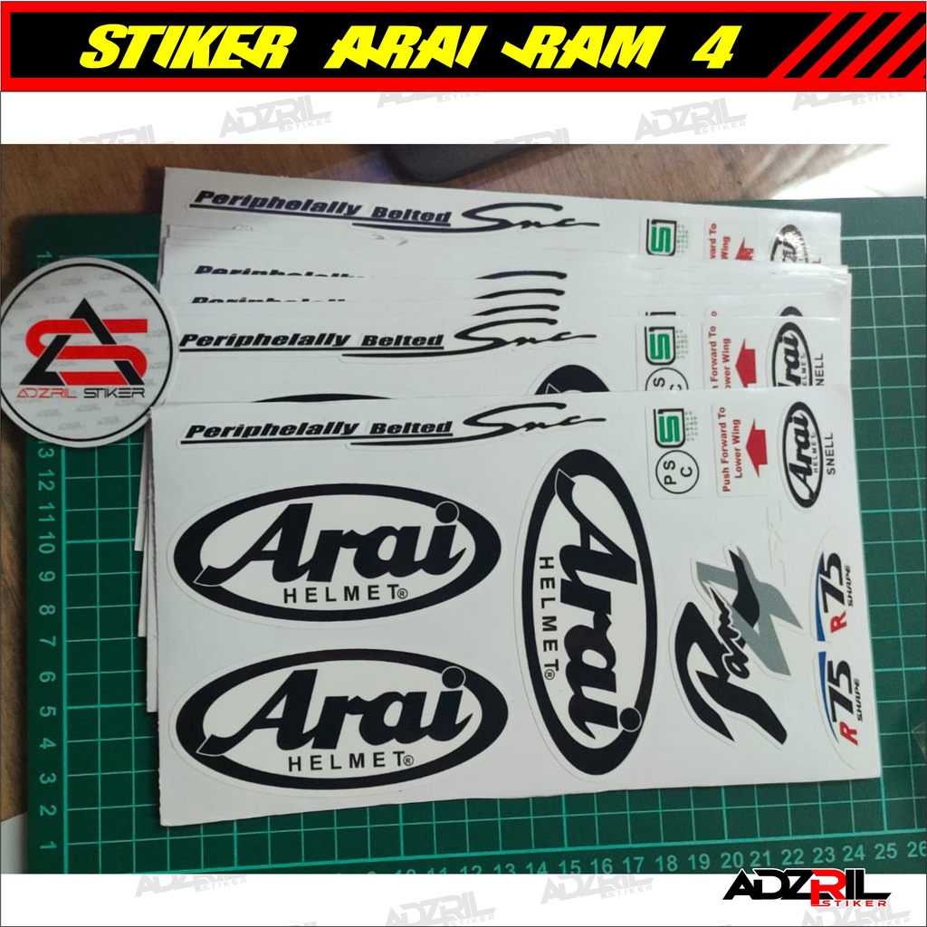 STICKER  HELM ARAI SET RAM 4 / STIKER ARAI  /STKER RAM 4 ARAI /STIKER HELM