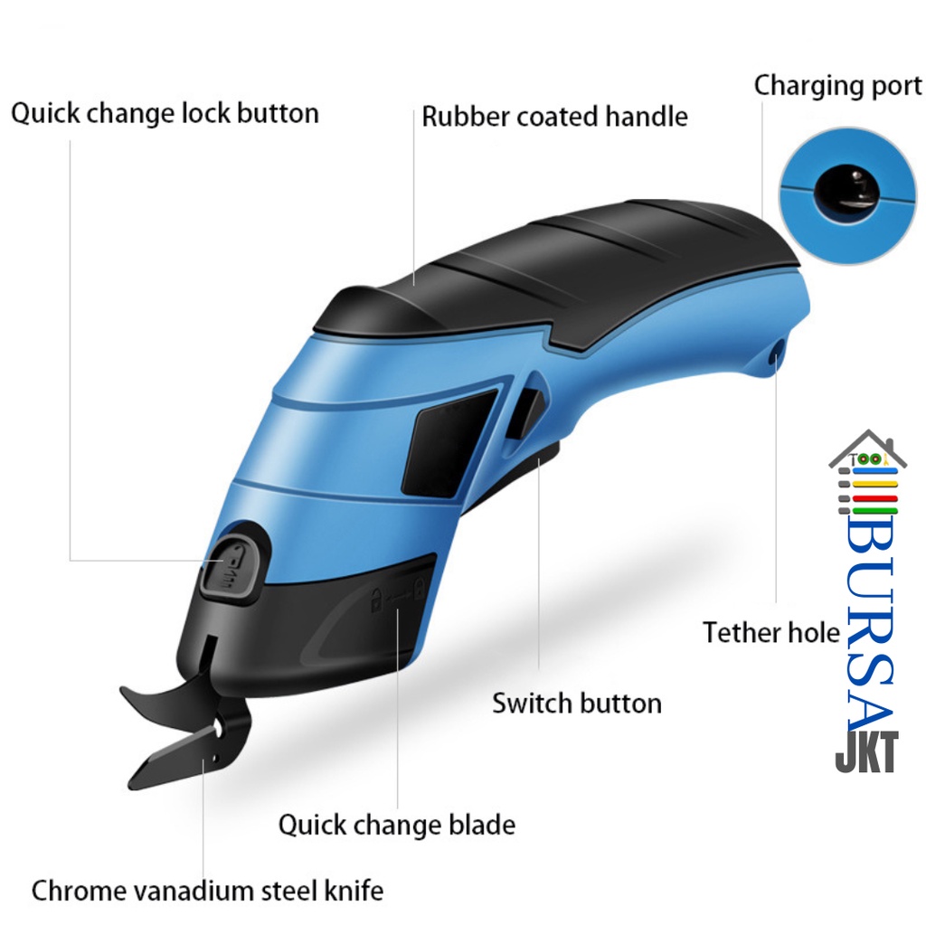 GUNTING POTONG KAIN KARPET KERTAS KARTON PVC 3.6V CUTTING MACHINE ELECTRIC SCISSOR