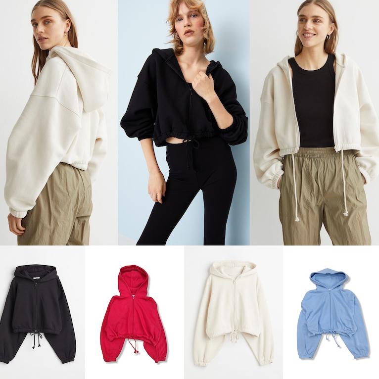 HARGA TERMURAH HM Drawstring Zipper Hoodie - Sweater Crop - Jacket Zipper - 3382