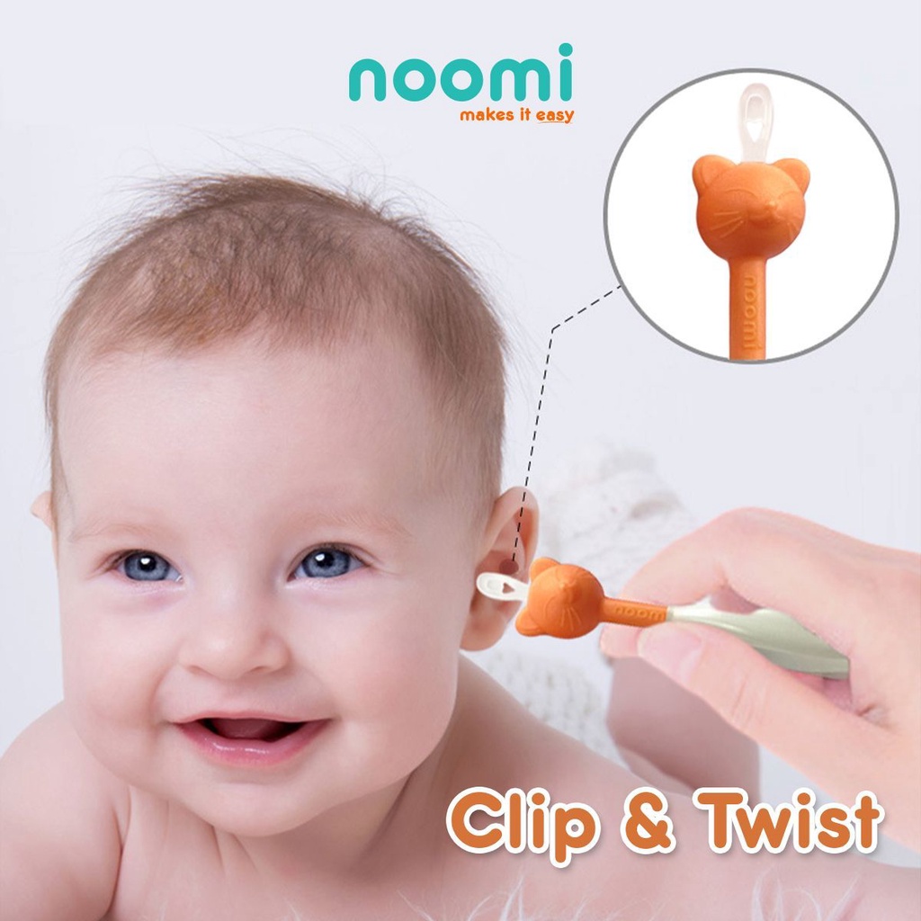 Noomi Clip &amp; Twist Pembersih Telinga Hidung Anak - Alat Pembersih Telinga &amp; Hidung