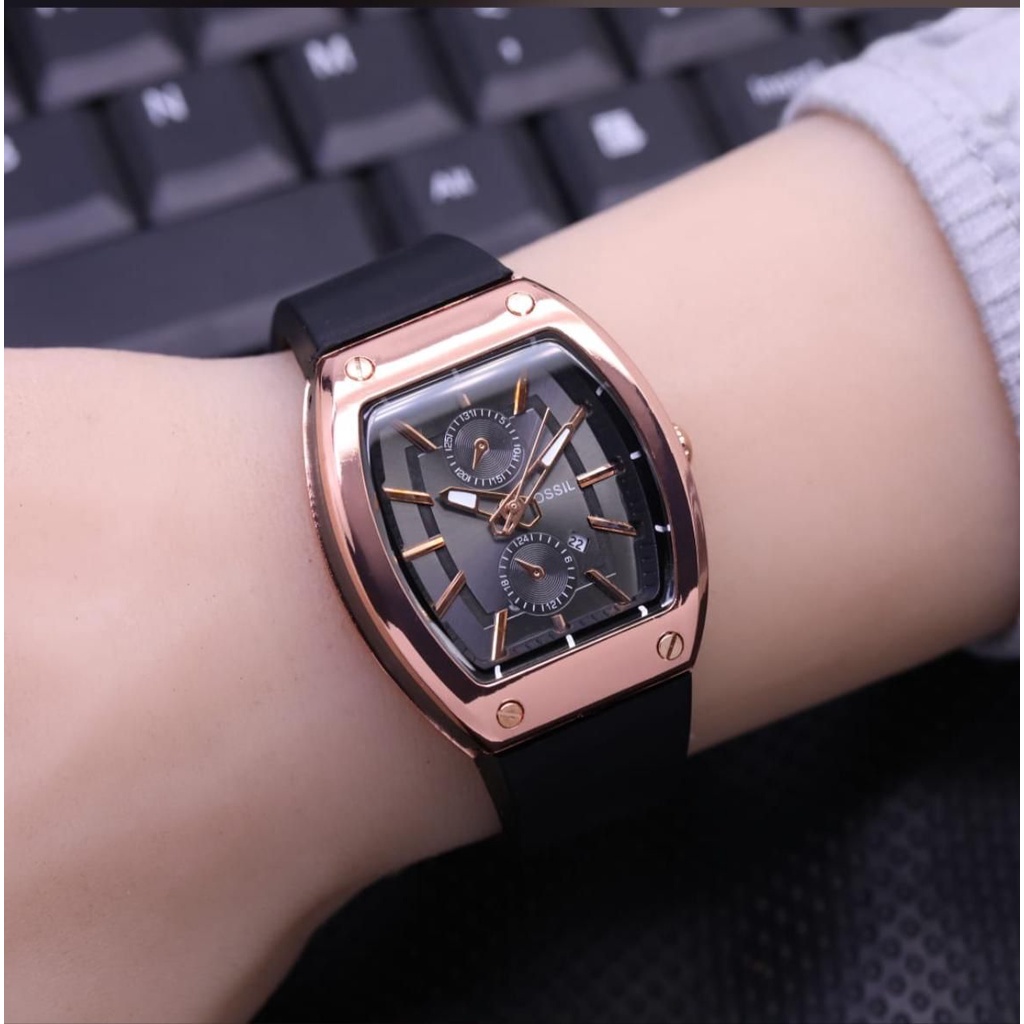 BEST SELLER JAM TANGAN WANITA FS V40 TALI RANTAI TANGGAL AKTIF CHRONO OFF DM 3.5CM FREE BOX BATERAI CADANGAN || JAM TANGAN FASHION PRIA JAM TANGAN CEWEK MURAH