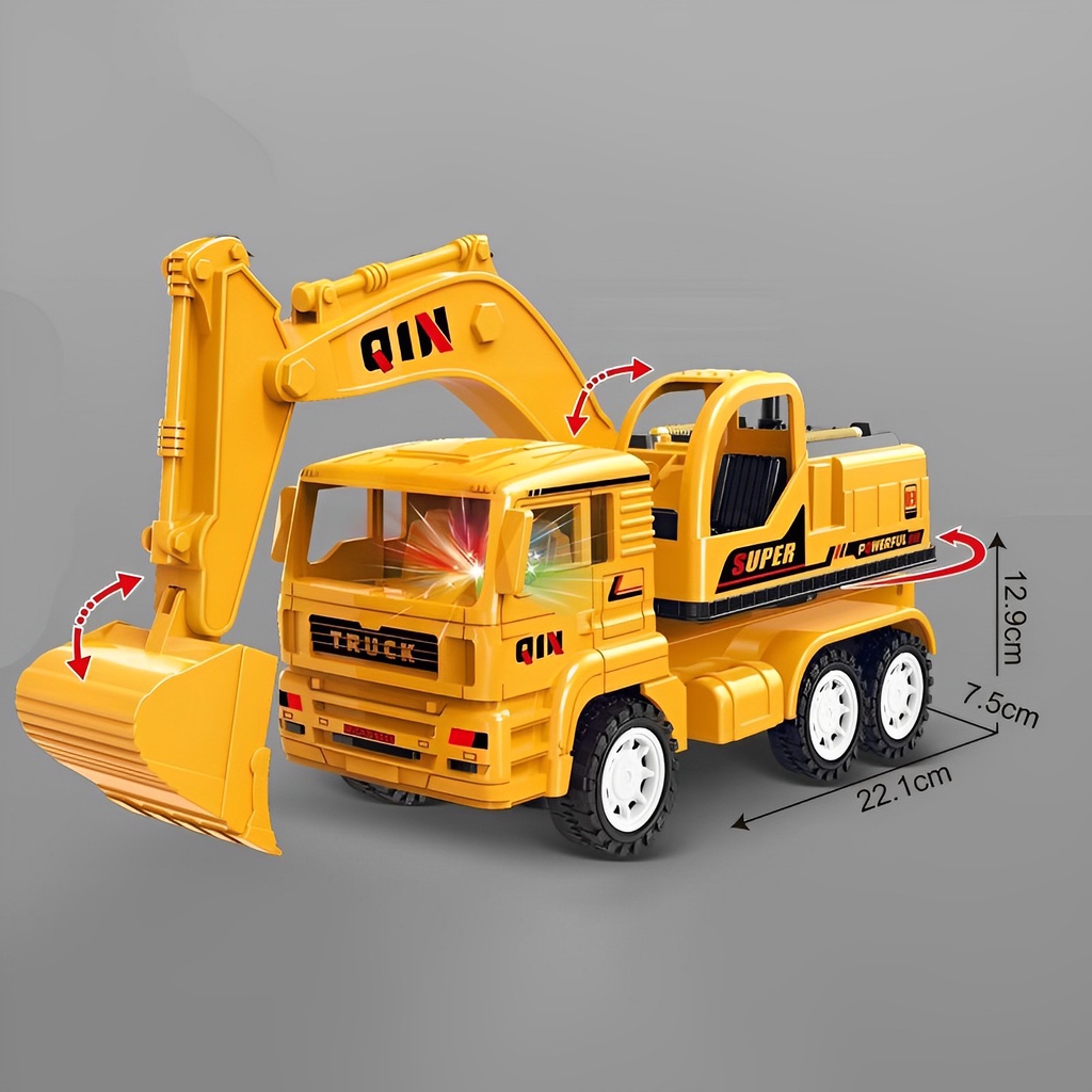 Construction Electric Truck B/O Diecast | Mainan Anak Laki Laki Mobil Mobilan | Kado Ulang Tahun Anak Cowok