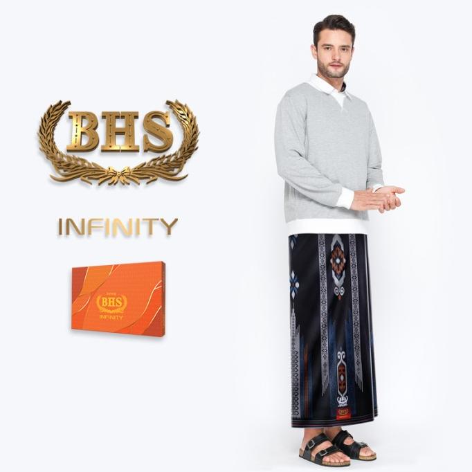 Sarung BHS Infinity Gold Motif V32 PKC Hitam Biru