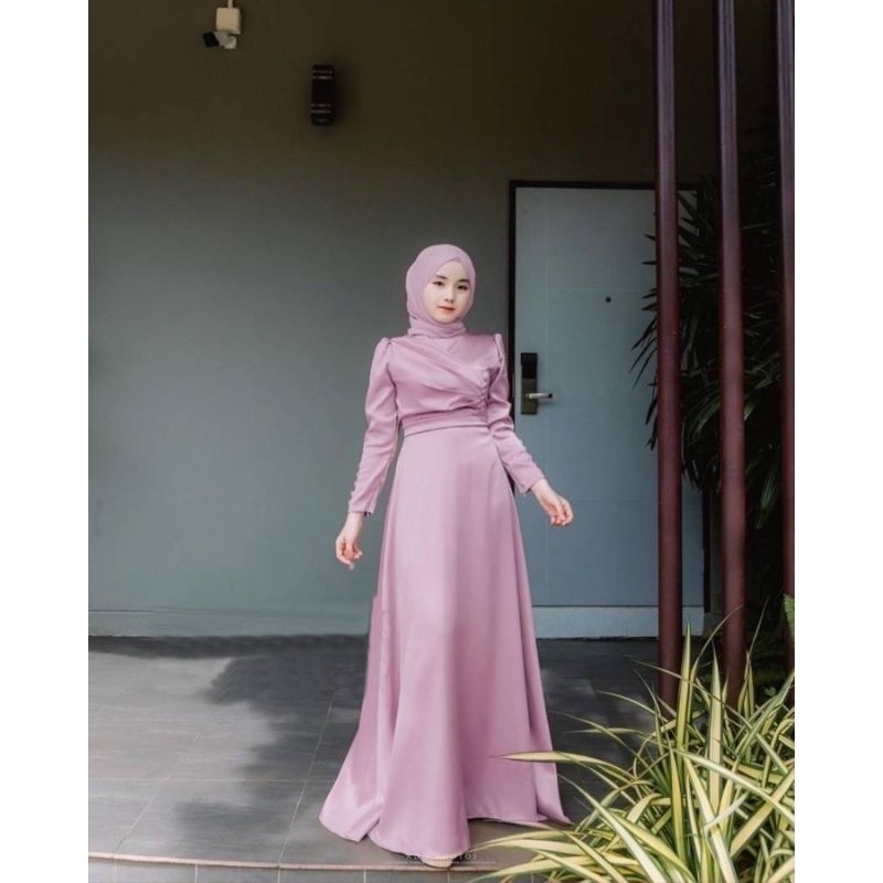 Baju Pesta Gamis Wanita Remaja Muslim Adem Mewah Elegan Santai Trand Viral Model Terbaru Lebaran 202