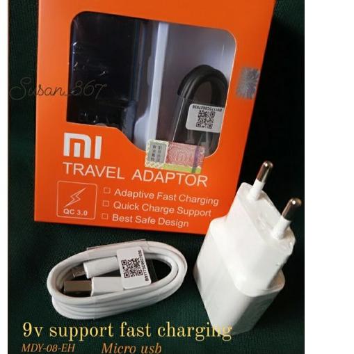 ✼ CHARGER REDMI 6 6A NOTE 5 4X 4A NOTE 4X 5A MDY08EH ORI MICRO 9V QUALCOMM FAST CHARGING original ☈