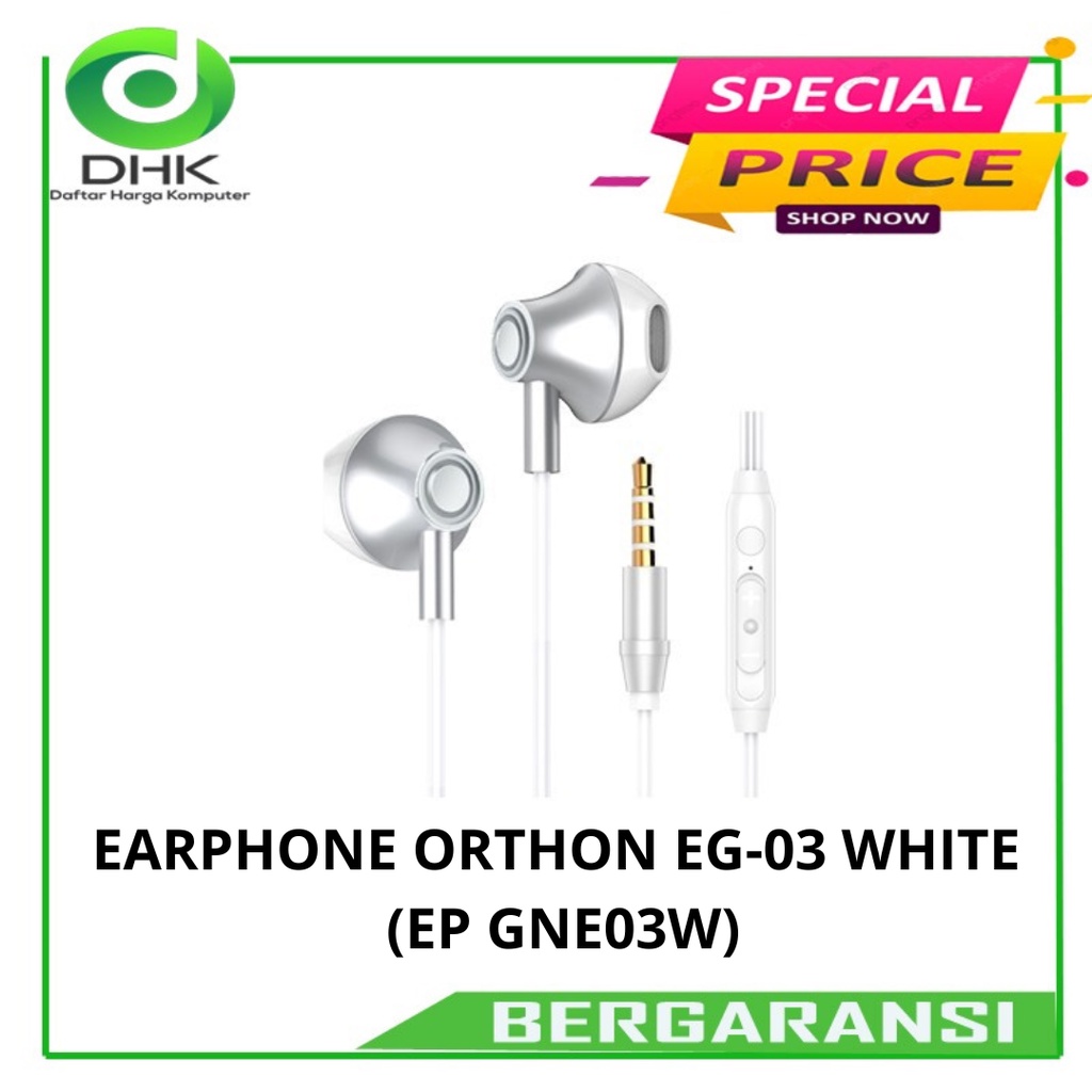 EARPHONE ORTHON EG-03 WHITE (EP GNE03W)