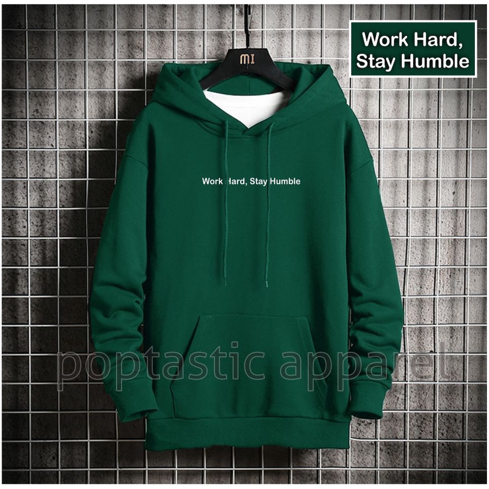 STAY HUMBLE Jaket Distro Sweater Hoodie Pria Wanita Bahan Fleece Tebal