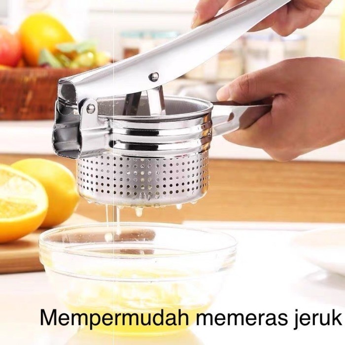 BAROKAH GAMIS Alat Perasan Buah Potato Ricer Masher Fruit Press Stainless Steel