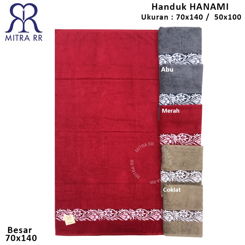 Handuk Hanami by Toyoterry 70x140 / 50x100 cm Ukuran Besar/ Tanggung Handuk Mandi Cotton Dewasa