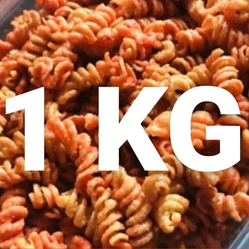 

MURAH! 1 KG MAKARONI BANTET SPIRAL PEDAS SNACK KILOAN VIRAL