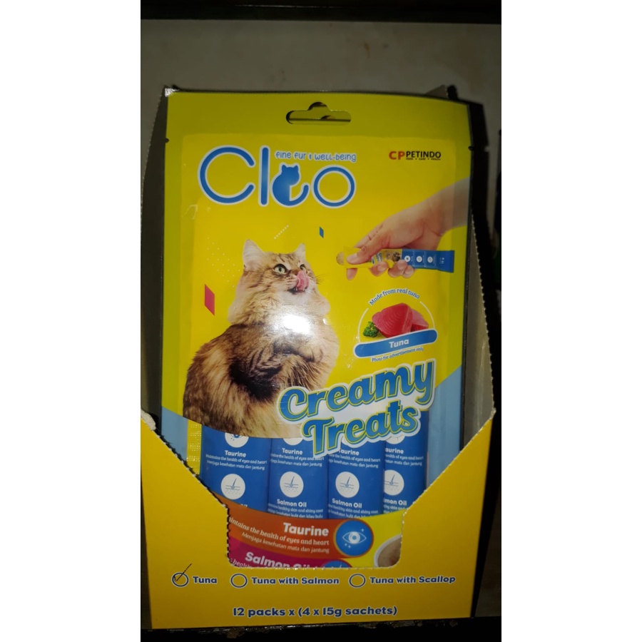 Cleo creamy treats 4x15gr Snack jajan kucing