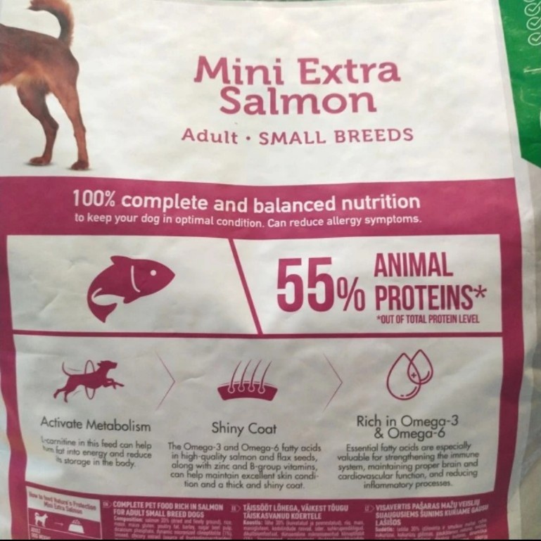 Natures Protection Mini Extra Salmon 1kg Bagus Untuk Kulit dan Bulu makanan anjing