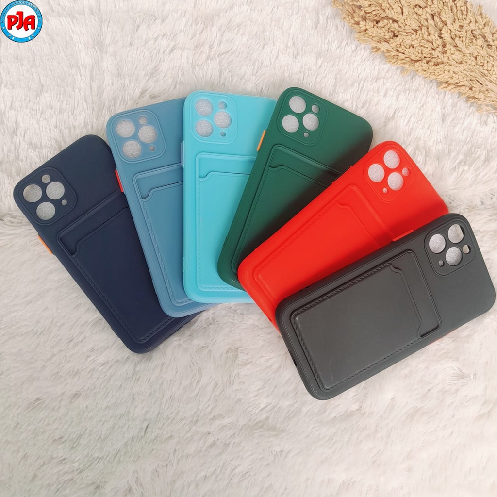 Soft Case Softcase Casing Silikon Macaron Slot Card Iphone X Xs Xs Max 11 12 12 Mini 12 Pro 12 Pro Max