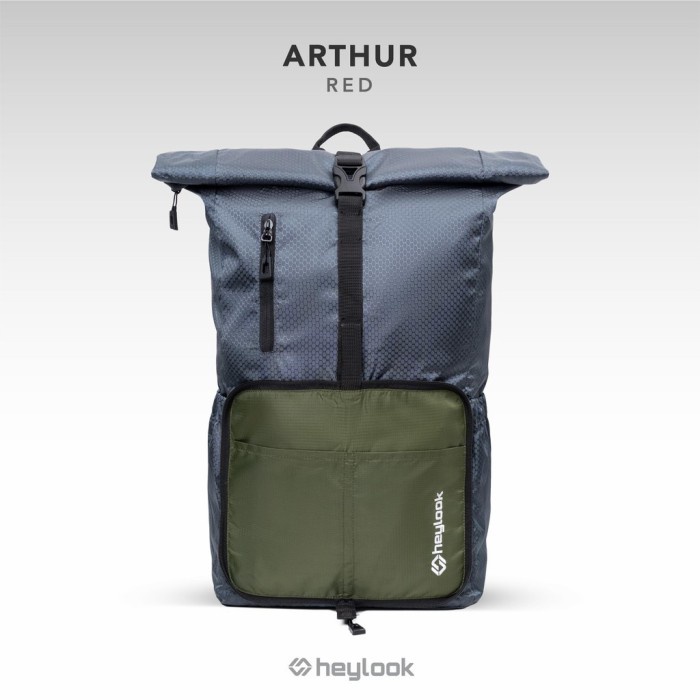 tas ransel  Tas Lipat Pria Backpack Outdoor Arthur Foldable Bag Ransel Pria Wanita - Army Grey(O7R1)