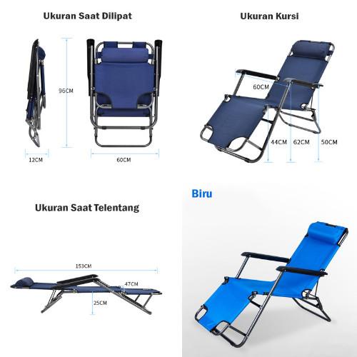 Kursi Lipat Panjang Kursi Malas Portable Kursi Panjang Outdoor Santai