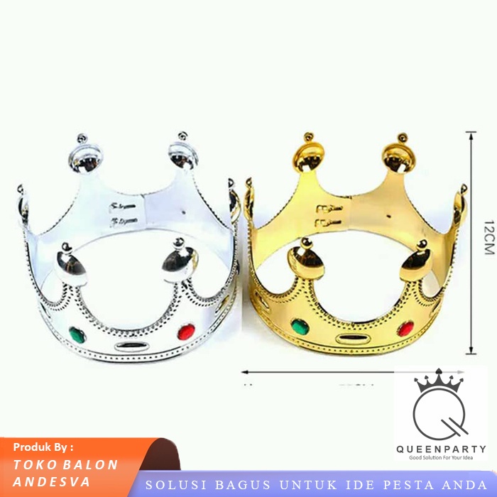mahkota ultah raja king / mahkota raja gold & silver / chrown king / mahkota raja / topi mahkota 2