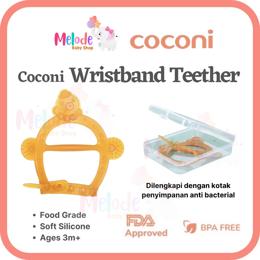 Coconi Octopus Wristband Teether With Case | Mainan Gelang Gigit Bayi Anak Dapat Kotak