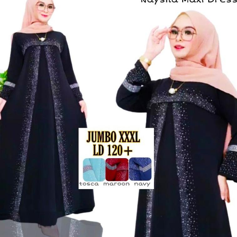 STOK TERBARU GAMIS PESTA TURKI HITAM MEWAH ELEGAN KONDANGAN JUMBO