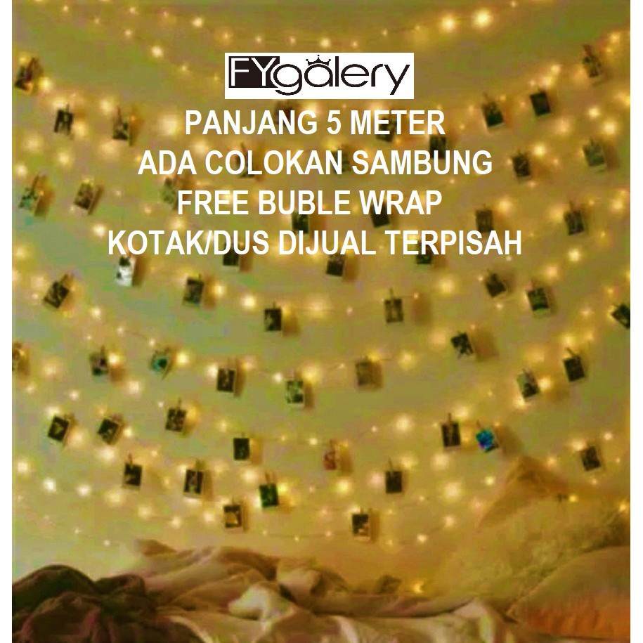 FYGALERY Lampu Tumblr Light Hias LED Dekorasi Natal Hiasan Kamar 5 Meter Murah