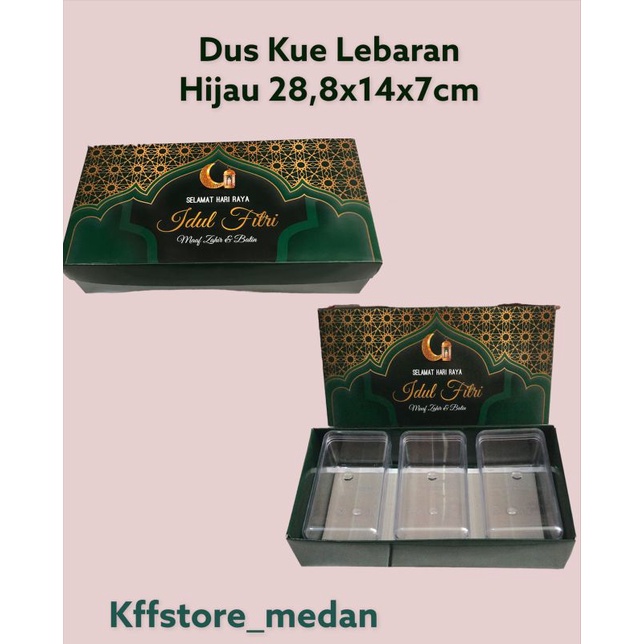 

Box Lebaran Hijau 28,8x14x7cm (per pcs) Belum Termasuk Toples Kue Kering